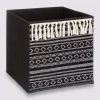 Panier tissu 31x31cm, Noir/blanc pompons