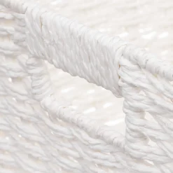 Panier vannerie 31x15cm, Blanc