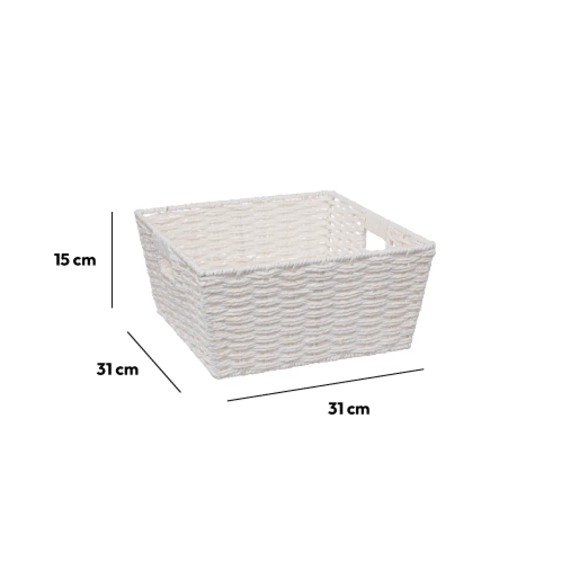 Panier vannerie 31x15cm, Blanc