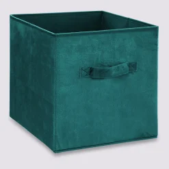Panier velours 31x31 cm, Bleu