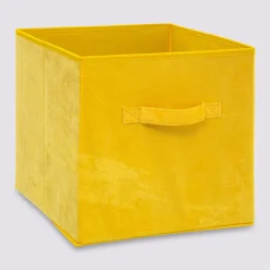 Panier velours 31x31 cm, Jaune