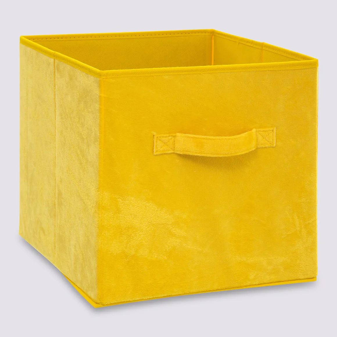 Panier velours 31x31 cm, Jaune