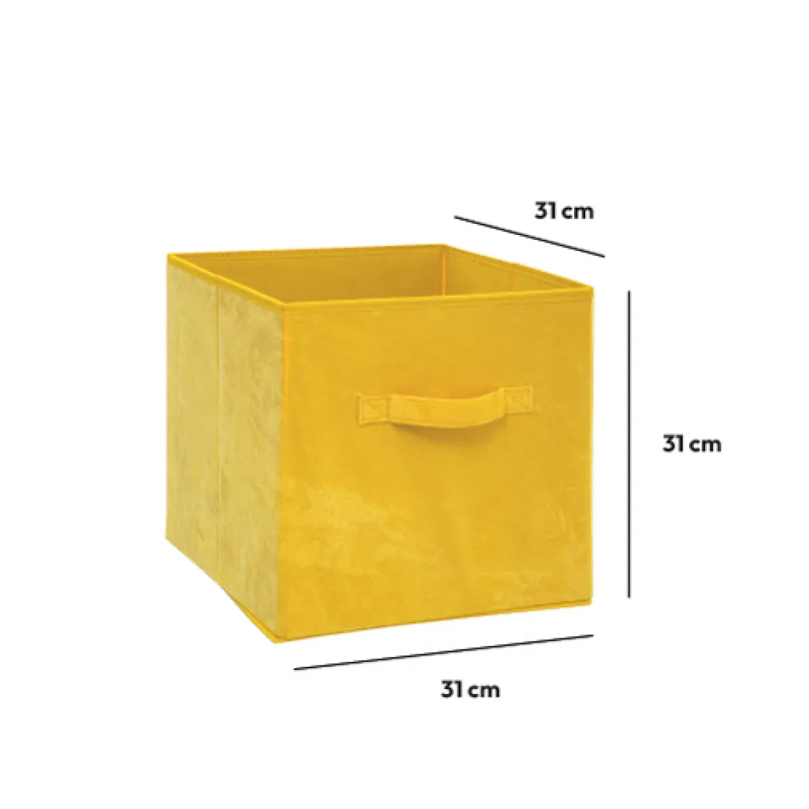 Panier velours 31x31 cm, Jaune