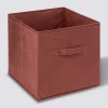 Panier velours 31x31 cm, Terre de sienne