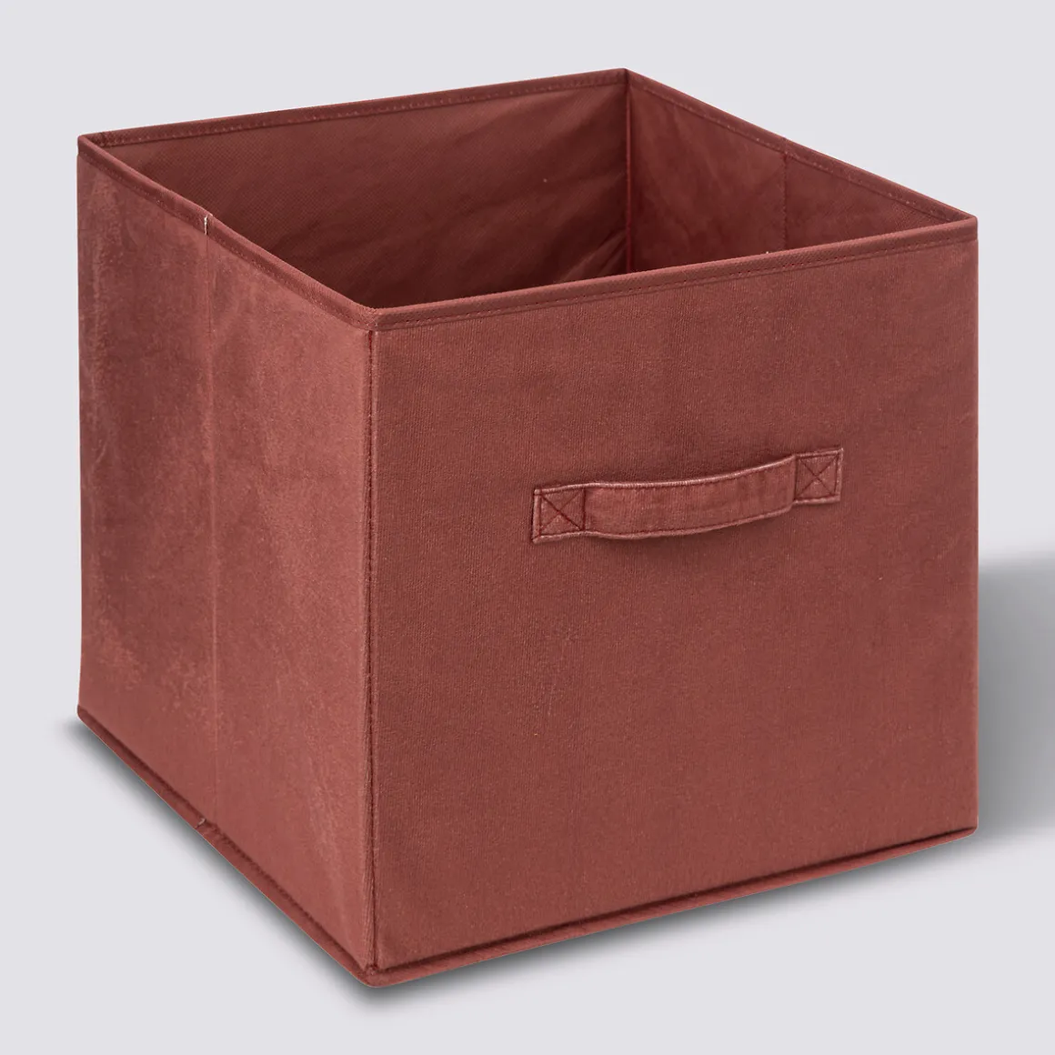 Panier velours 31x31 cm, Terre de sienne