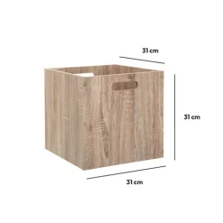 Panier 31x31cm, Effet chêne naturel