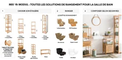 Panier 15x31cm, Latte bambou