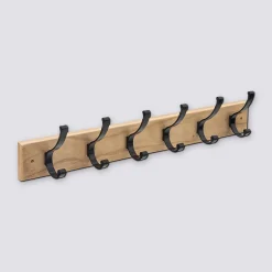 Patère 6 têtes bois/métal