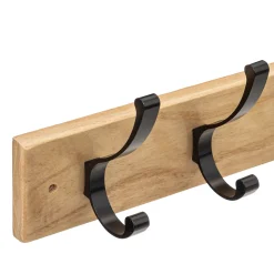 Patère 6 têtes bois/métal