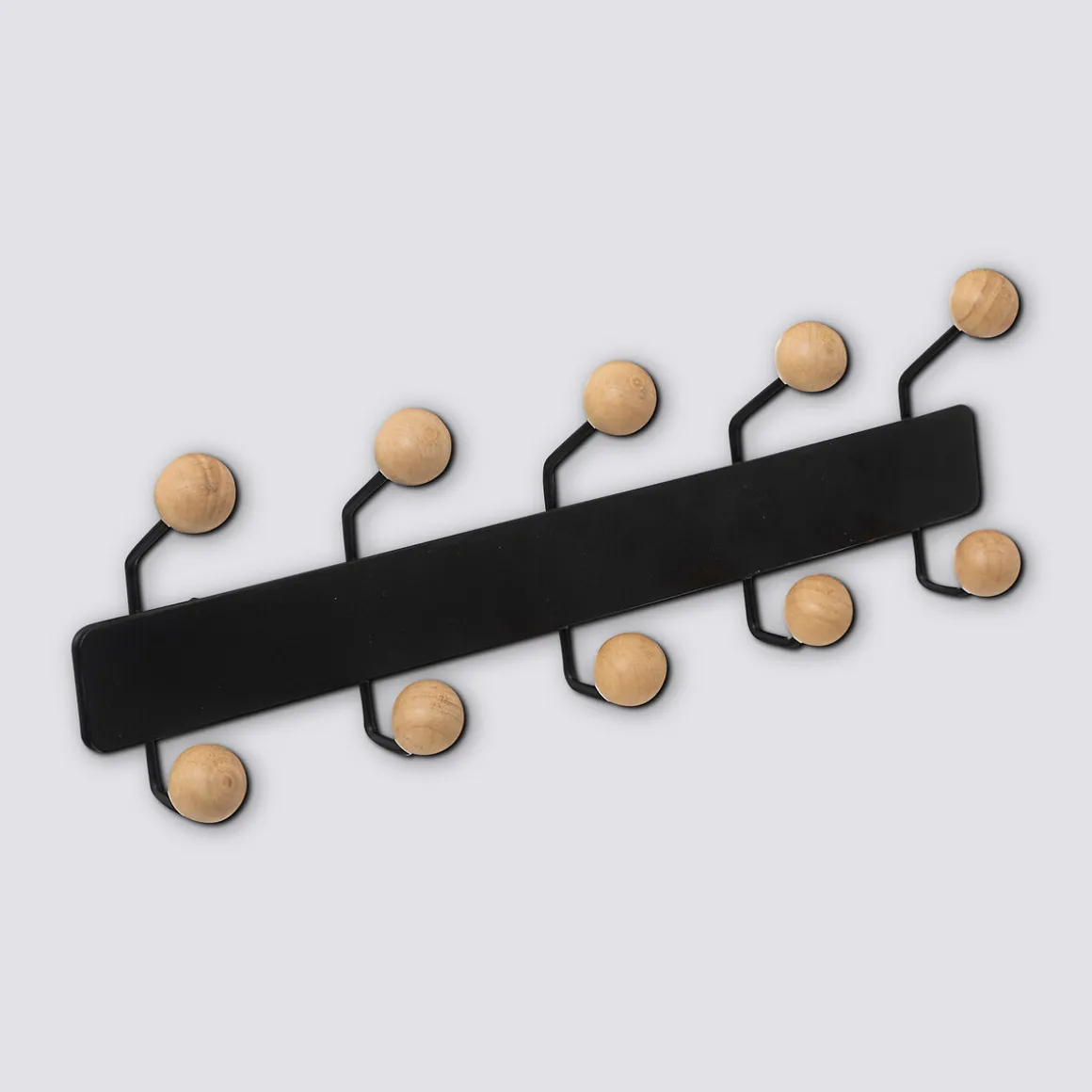 Patère 10 têtes bois/métal