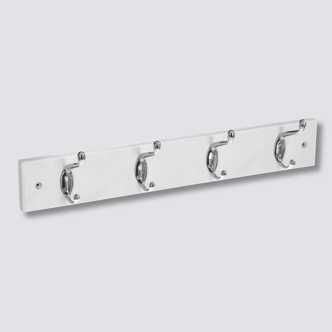 Patère 4 têtes bois/métal, Blanc