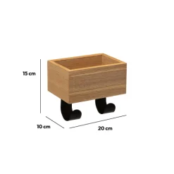Patère 2 têtes vide poche, bois