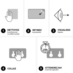 Patère adhésive 2 têtes métal et bambou
