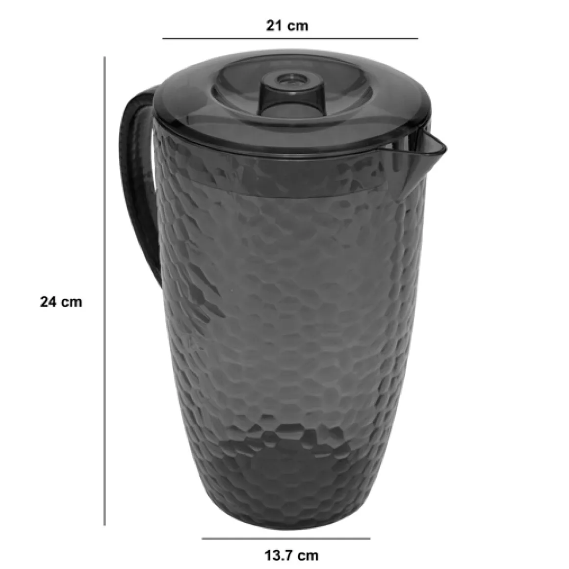 Pichet avec couvercle 2L, Gris charbon