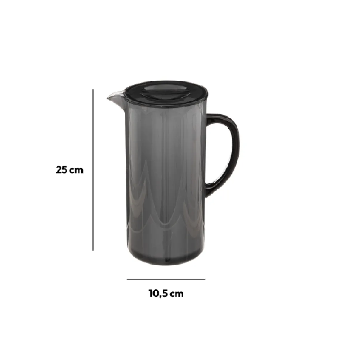 Pichet avec couvercle 1,95L, Gris charbon