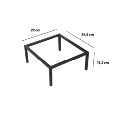 Pieds étagère métal 34x29cm, Noir