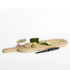 Planche à découper  avec rainures 60x16cm, Bambou