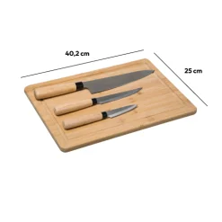Planche à découper et couteaux, Bambou