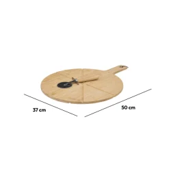 Planche à découper pizza avec roulette, 37cm