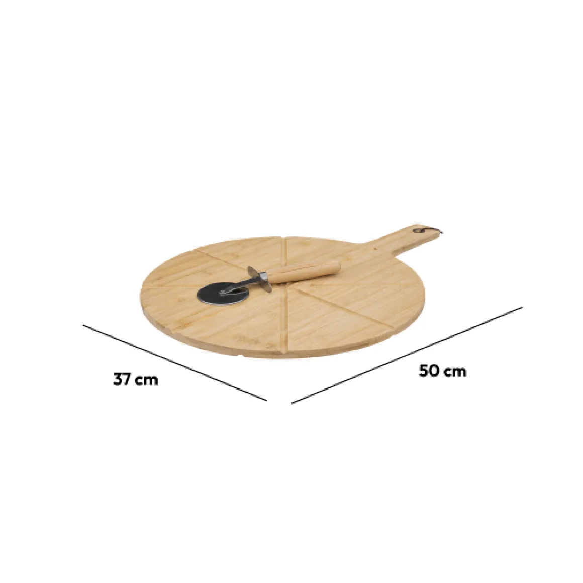 Planche à découper pizza avec roulette, 37cm