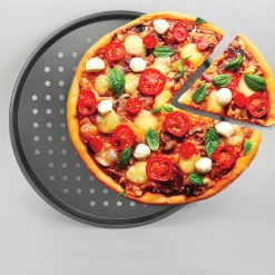 Plaque à pizza métal perforé, 33 cm