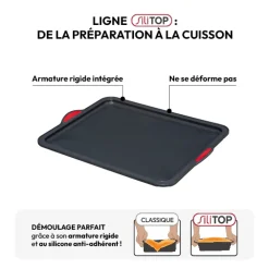 Plaque 28x36,7cm silicone- Noir,rouge