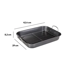 Plat à rôtisserie avec grille acier