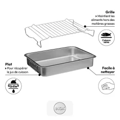 Plat à rôtisserie 30x40cm, Inox