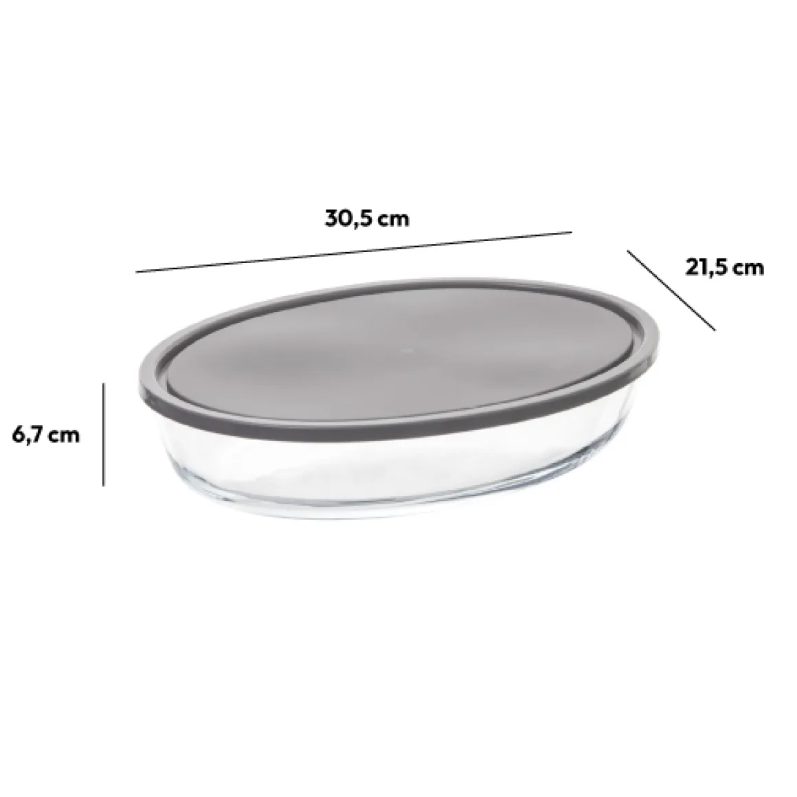 Plat ovale avec couvercle 30x21cm