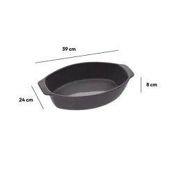 Plat ovale 39x24cm , Gris