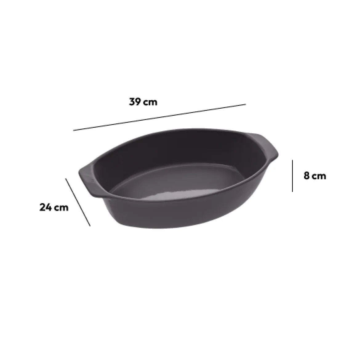 Plat ovale 39x24cm , Gris