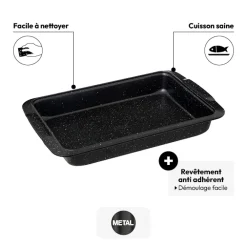 Plat rectangle 39x25cm, Acier