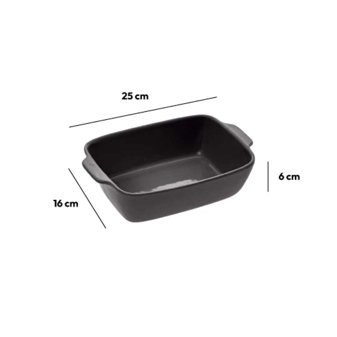 Plat rectangulaire 25x16cm, Gris