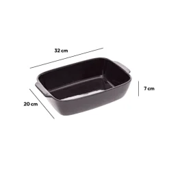 Plat rectangulaire 32x20cm, Gris