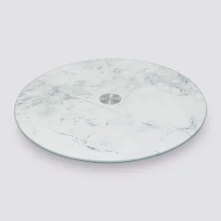 Plat tournant effet marbre, Blanc