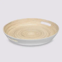 Plateau bambou 42cm, Blanc