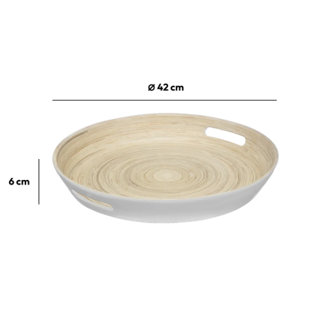Plateau bambou 42cm, Blanc