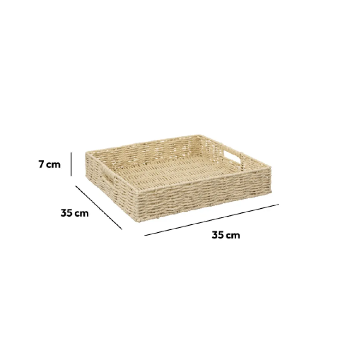 Plateau carré 35cm, Beige