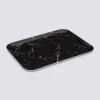 Plateau rectangulaire 33x43cm, Effet marbre noir