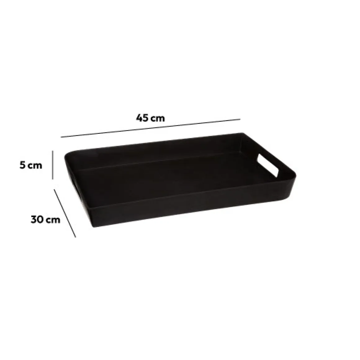 Plateau 45x30 cm, Gris charbon