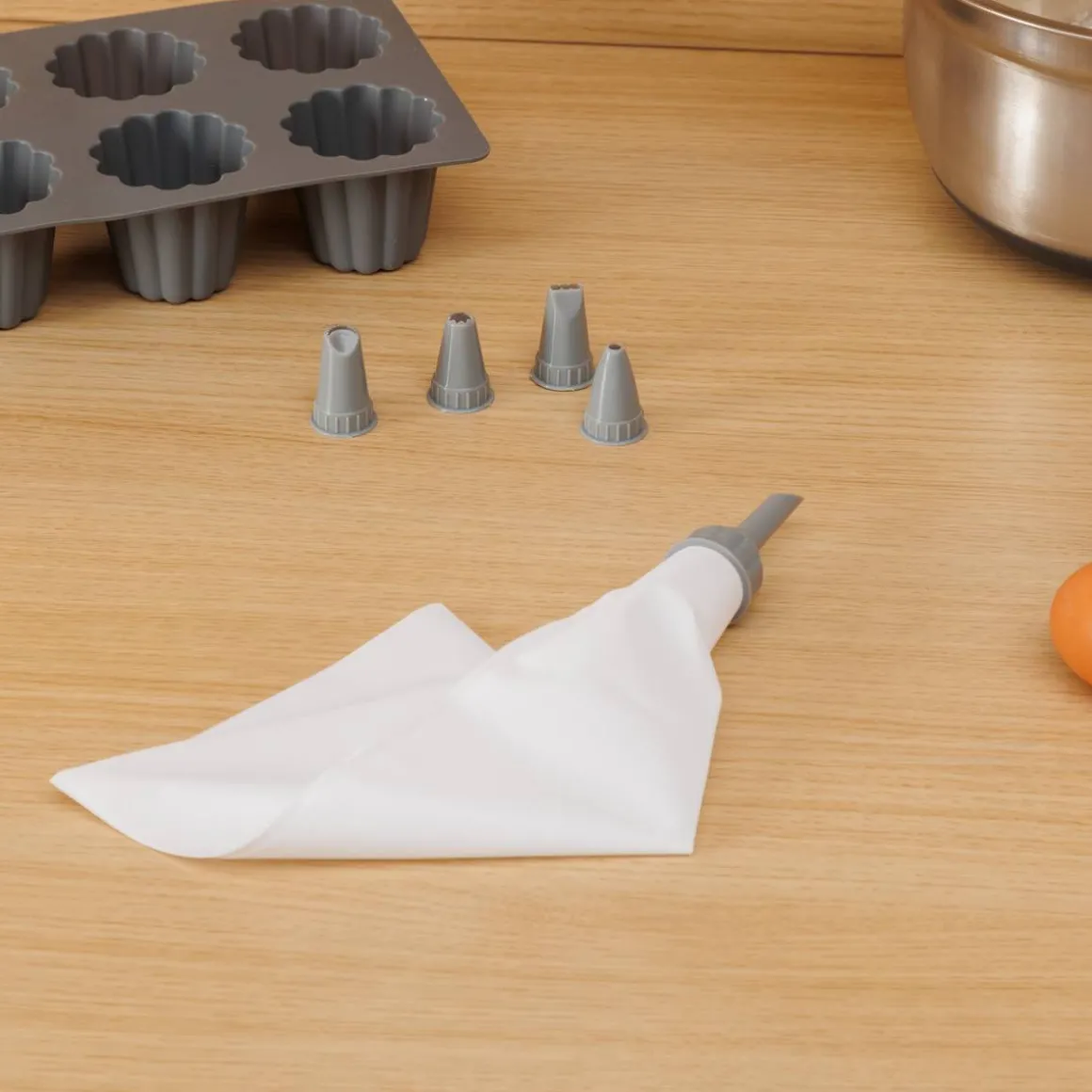 Poche à douilles avec 6 douilles, gris