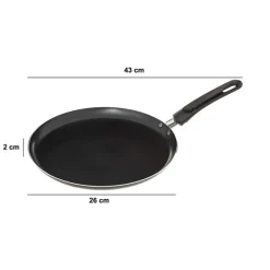 Poêle à crêpes 26cm, Noir