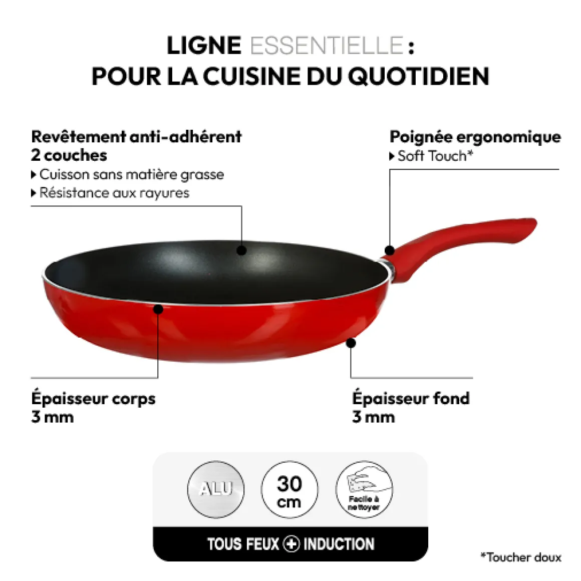 Poêle Aluminium, 30 cm