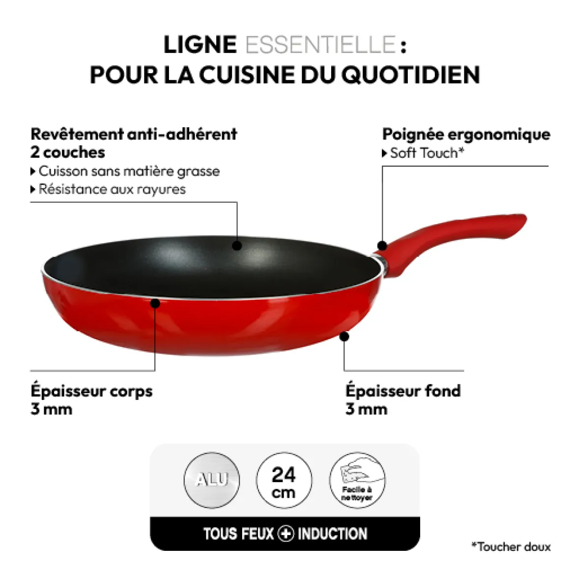 Poêle Aluminium, 24 cm