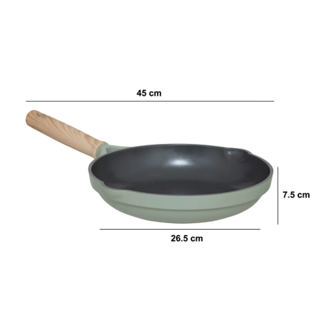Poêle aluminium forgé 24 cm, Vert