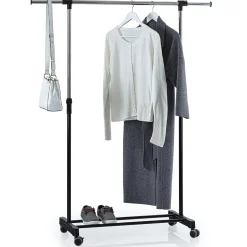 Portant à vêtements à roulettes simple