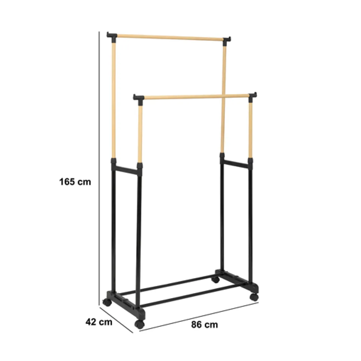 Portant à vêtements double métal et plastique