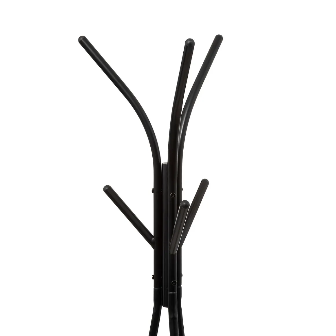 Porte manteau 6 crochets métal/bois, Noir