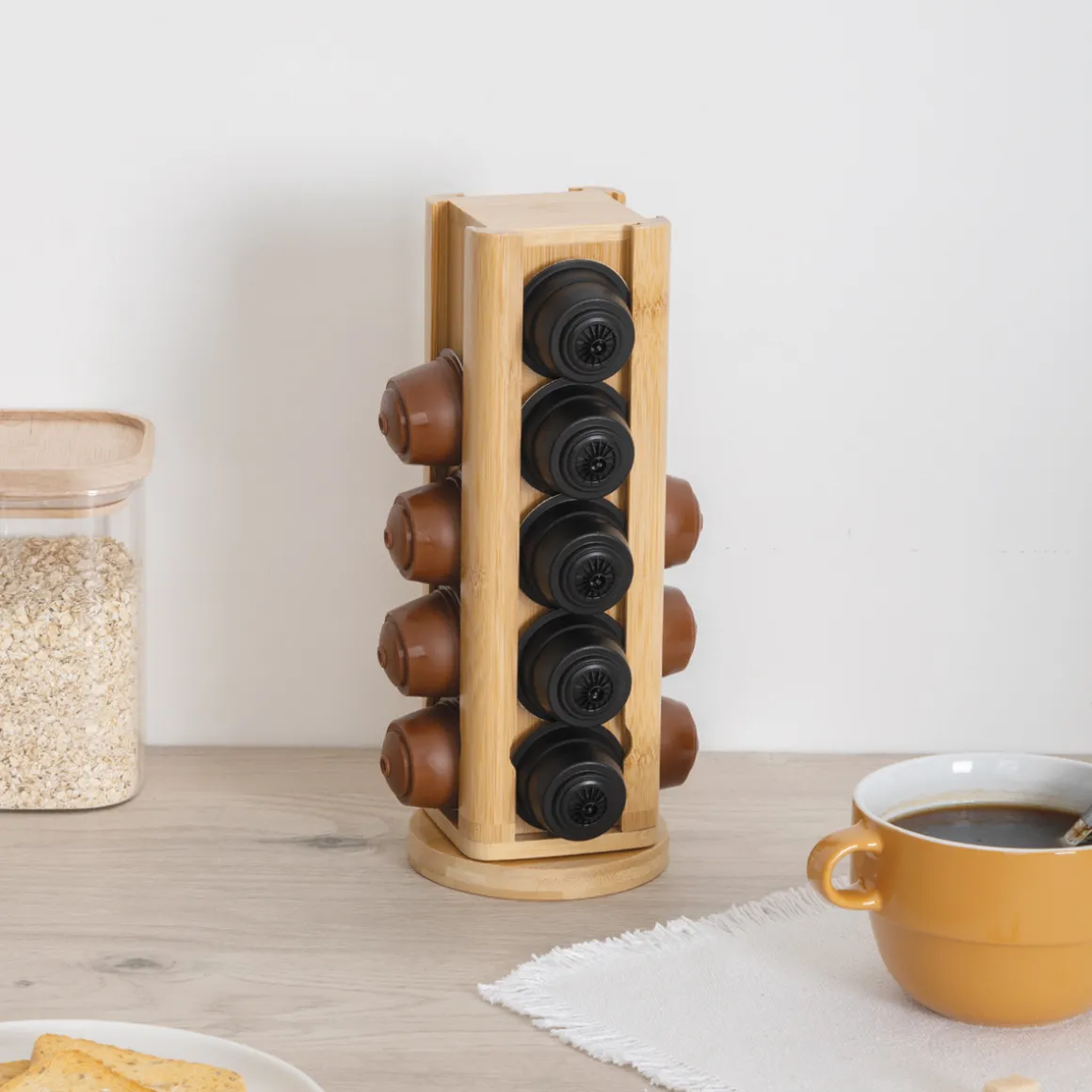 Porte-capsules rotatif, Bambou