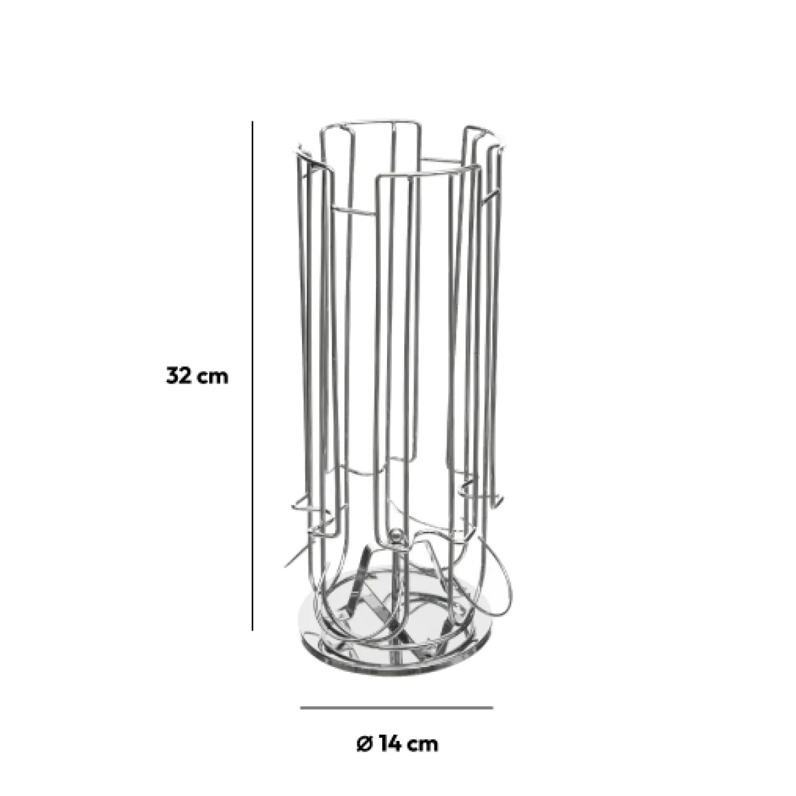 Porte-capsules rotatif x24, Chromé